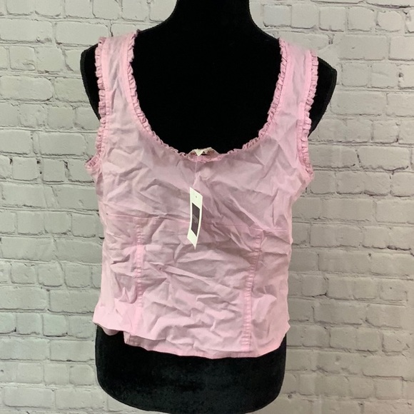 NWT Guess Baby Pink Corset button tank Extra Large - Picture 4 of 7